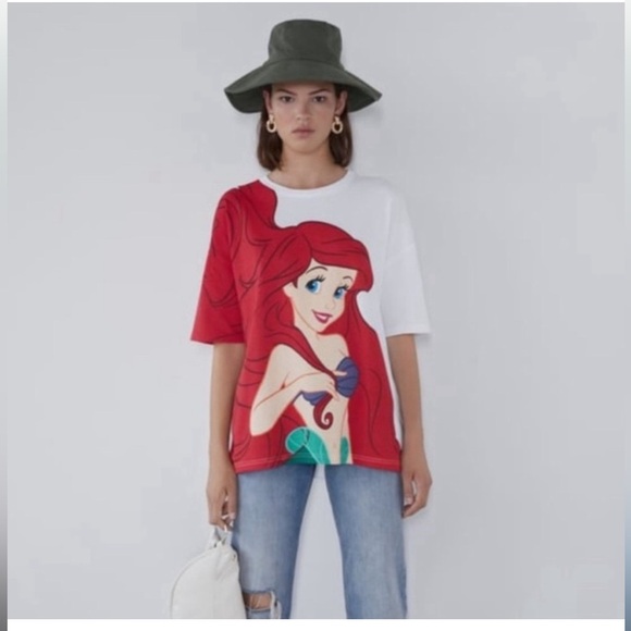 NWOT Zara x Disney Ariel T-shirt Size Small - Picture 2 of 7